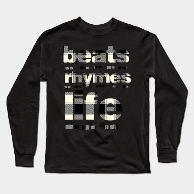 beats rhymes life (plaid bw) Long Sleeve T-Shirt by 2 souls